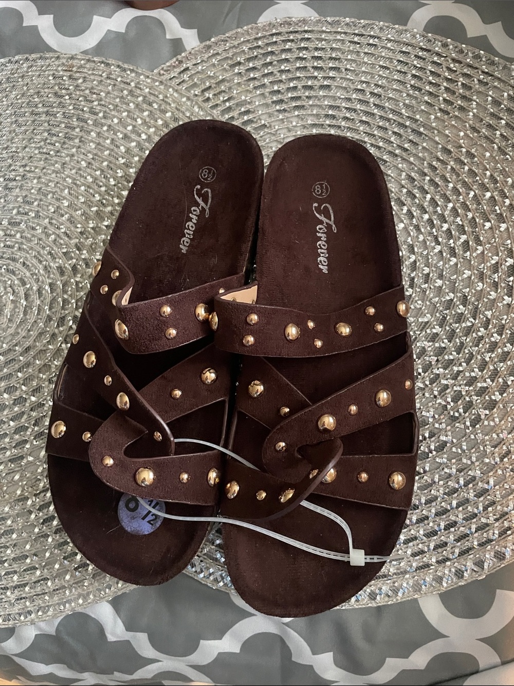 Forever Chocolate Brown Miles with Gold Studs size 8.5 / would fit a 9